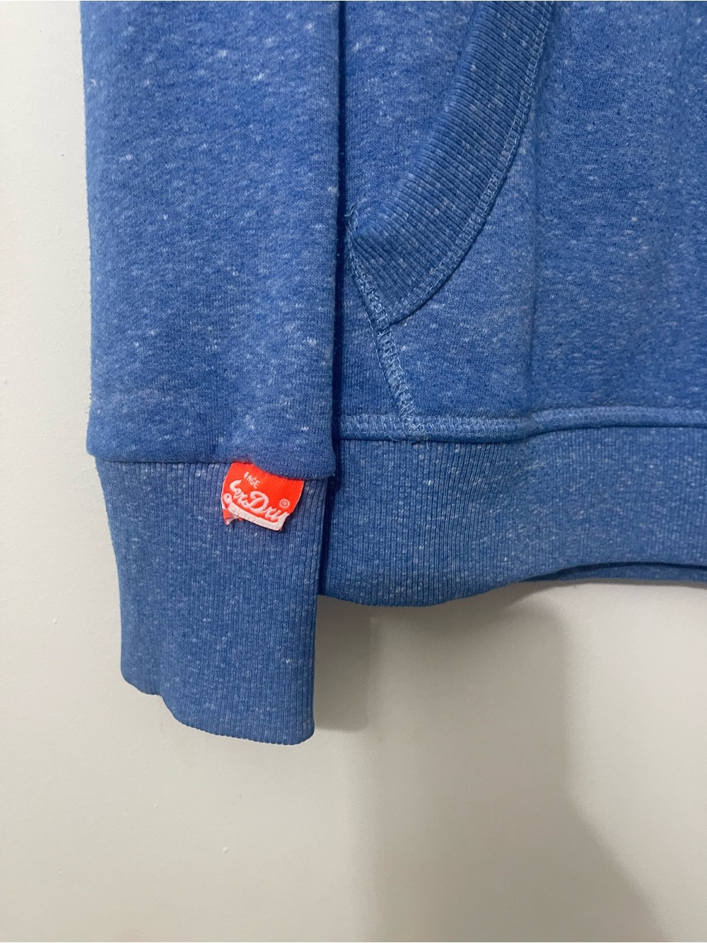 Superdry Blue Pullover Hoodie with Contrast Drawcords - Picture 5 of 5